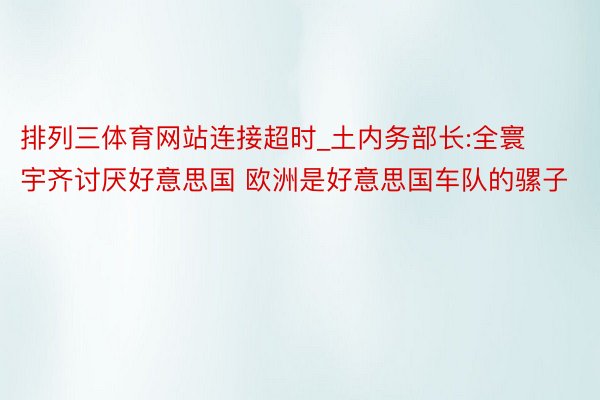 排列三体育网站连接超时_土内务部长:全寰宇齐讨厌好意思国 欧洲是好意思国车队的骡子