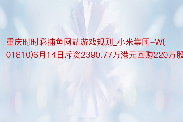 重庆时时彩捕鱼网站游戏规则_小米集团-W(01810)6月14日斥资2390.77万港元回购220万